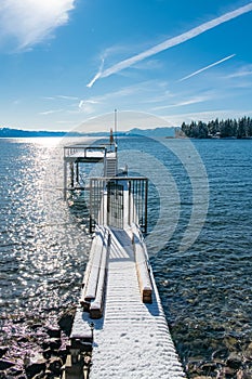 The Lake Tahoe, panorama of a pontoon