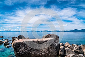 On the Rocky Waters Edge of Lake Tahoe California