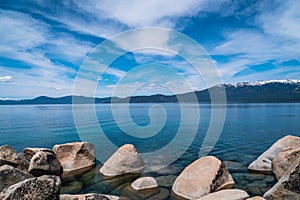 On the Rocky Waters Edge of Lake Tahoe California