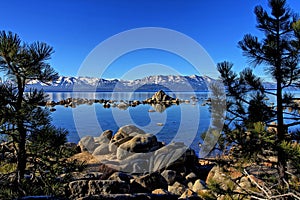 Lake Tahoe in Sierra Nevada photo