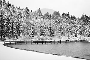 Lake Tahoe after a snow storm