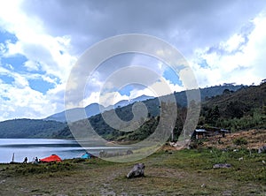 Lake talang camping ground mountain photo