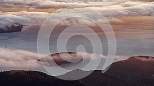 Lake Te Anau at sunrise viewed from the Kepler Track