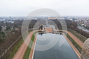 Lake of Tears in front of Monument to the Battle of the Nations in Leipzig, Germany