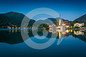 Lake Tegernsee in Bavaria at night