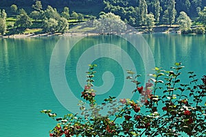 The lake of Tenno in northern Italy