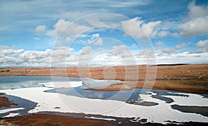 Lake in tibetan plateau photo