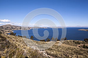 Lake Titicaca, view from the road to Copacabana, Bolivia