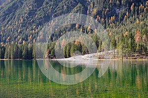 Lake Toblach, Dolomites, South Tyrol, Italy