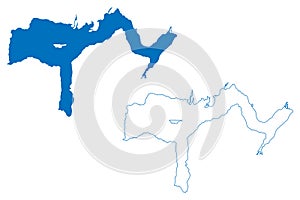 Lake Todos los Santos South America, Republic of Chile map vector illustration, scribble sketch map