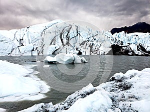 Lake on top of glacier, Matanuska, Aladka