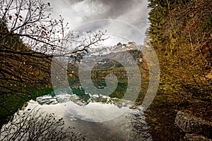 Lake Tovel and Brenta Dolomites in Autumn - Trentino-Alto Adige Italy