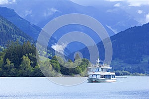 Lake and town Zell am See, Austria