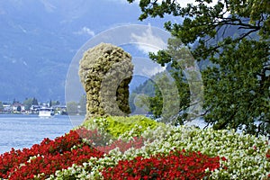 Lake and town Zell am See, Austria