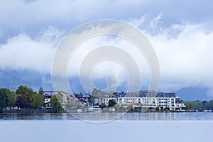 Lake and town Zell am See, Austria