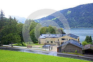 Lake and town Zell am See, Austria