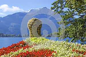 Lake and town Zell am See, Austria