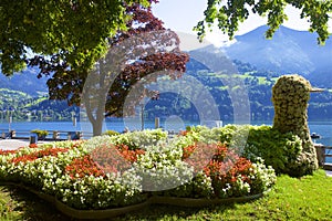 Lake and town Zell am See, Austria