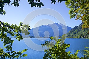 Lake and town Zell am See, Austria