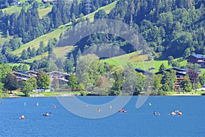 Lake and town Zell am See, Austria