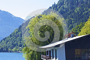 Lake and town Zell am See, Austria