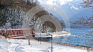 Lake Toya in winter,Hokkaido Japan