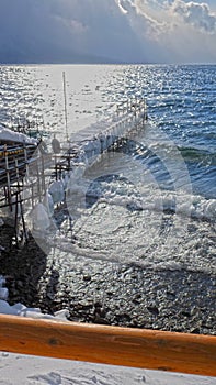 Lake Toya in winter,Hokkaido Japan