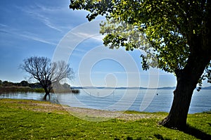 Lake Trasimeno is located in the green heart of Umbria, Italy