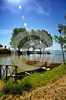 Lake Trasimeno is located in the green heart of Umbria, Italy