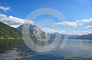 Lake Traun Traunsee and mountains in Upper Austria landscapes summer