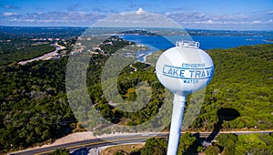 Lake Travis Water Tower Over Paradise Blue Lake photo