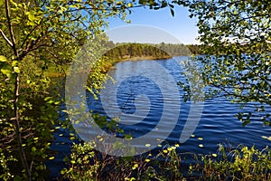 Lake Treguboe on the island of Anzersky