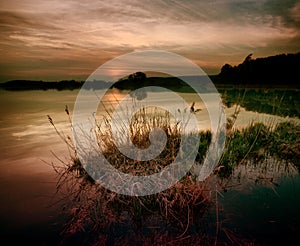 Lake at twilight photo