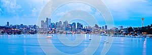 Lake Union and downtonw city skyline of Seattle