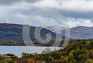 Lake Ustevatn in the municipality of Hol in the county of Viken, Norway photo