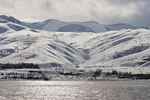 Lake Van shore in winter, Eastern Turkey