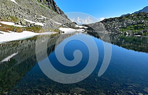 Jazero Velke Zabie pleso. Vysoké Tatry, Slovensko