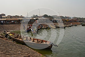 Shore boats Lake Victoria Uganda