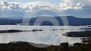 Lake view from Galtis mountain near Arjeplog in Sweden