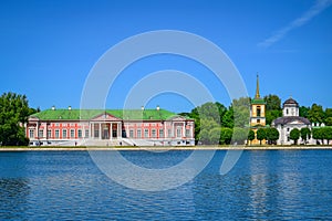 Lake view of the Kuskovo Estate in summer