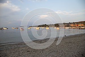 Lake view at sunset in Manerba del Garda, Italy