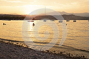 Lake view at sunset in Manerba del Garda, Italy