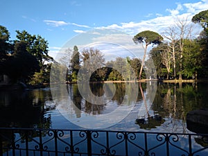 Lake at Villa Borhese at beautiful sunny afternoon
