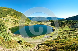 Lake Vorozheska in the Svydovets ridge