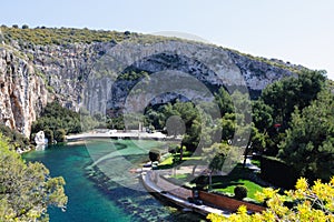 Lake Vouliagmeni of the Athenian Riviera, Greece photo