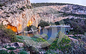 Lake Vouliagmeni near south Athens, Greece