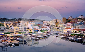 The lake Voulismeni in Agios Nikolaos, Crete, Greece.