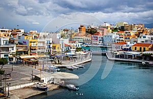 The lake Voulismeni in Agios Nikolaos, Crete, Greece.