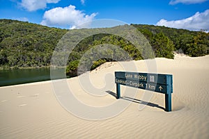 Lake Wabby on Fraser Island part of the Great Sandy National Park Queensland Australia.