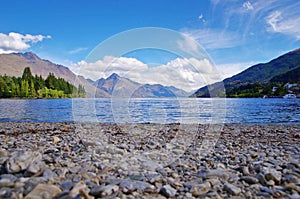 Lake Wakatipu in Queenstown, New Zealand.